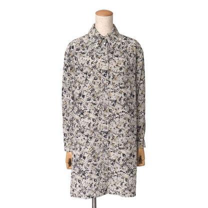 Celine Vintage Blouse Total Silk All Over Print Shell Button RB 36