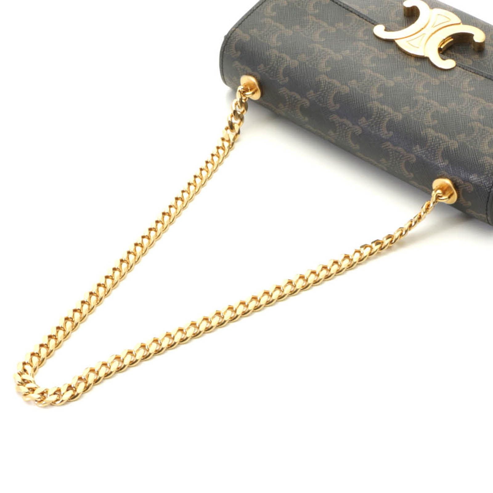 Celine Triomphe Claude Shoulder Bag Brown — view 4