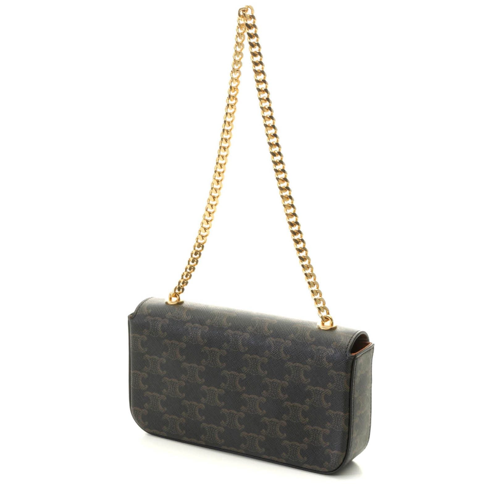 Celine Triomphe Claude Shoulder Bag Brown — view 2