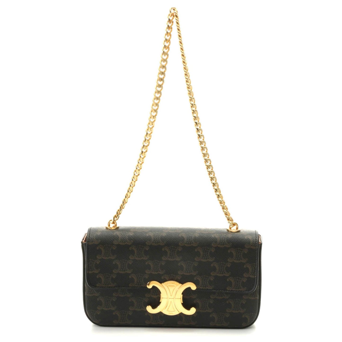 Celine Triomphe Claude Shoulder Bag Brown