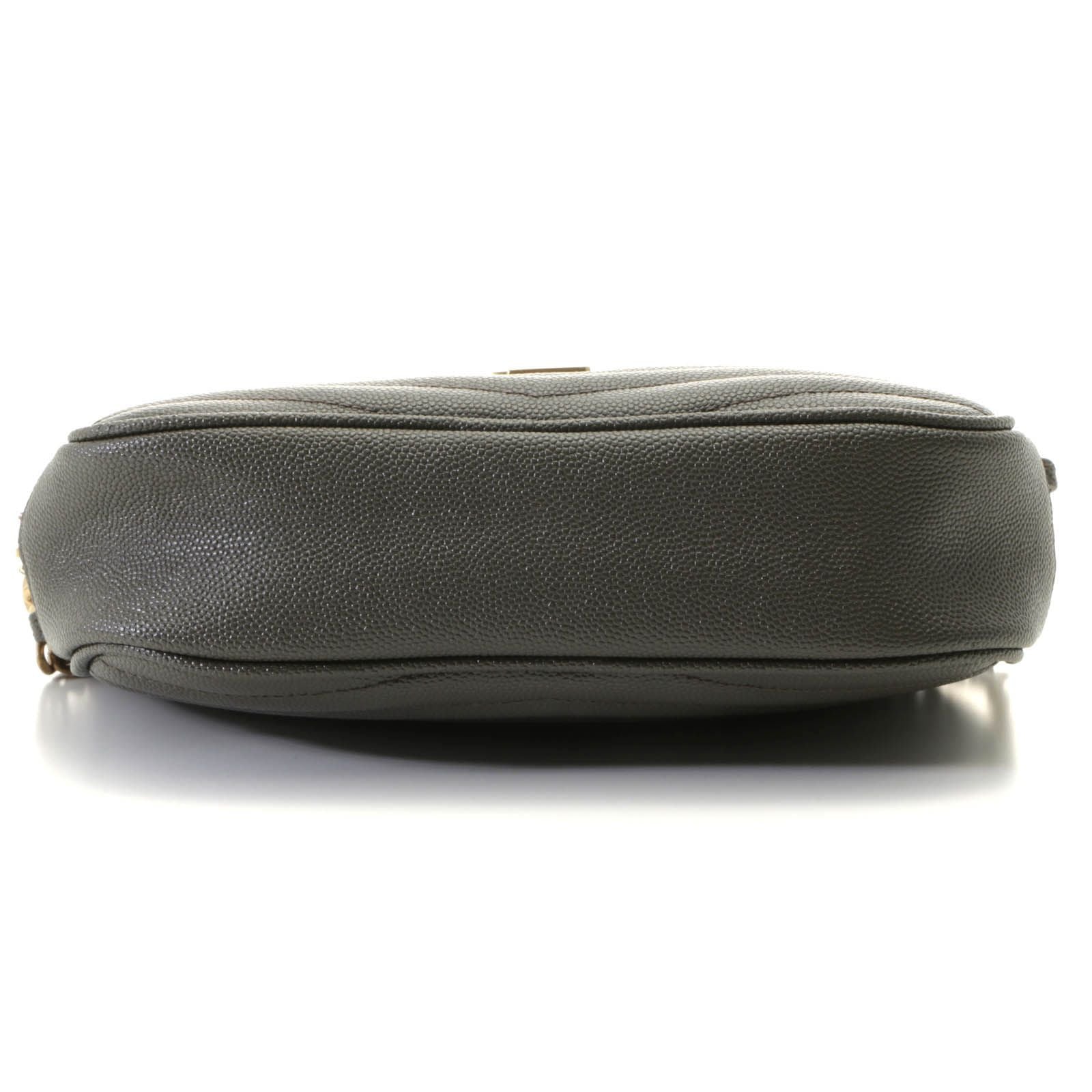 Saint Laurent Lou Mini Shoulder Bag Leather Gray with Tassel — view 3