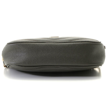Saint Laurent Lou Mini Shoulder Bag Leather Gray with Tassel — view 3