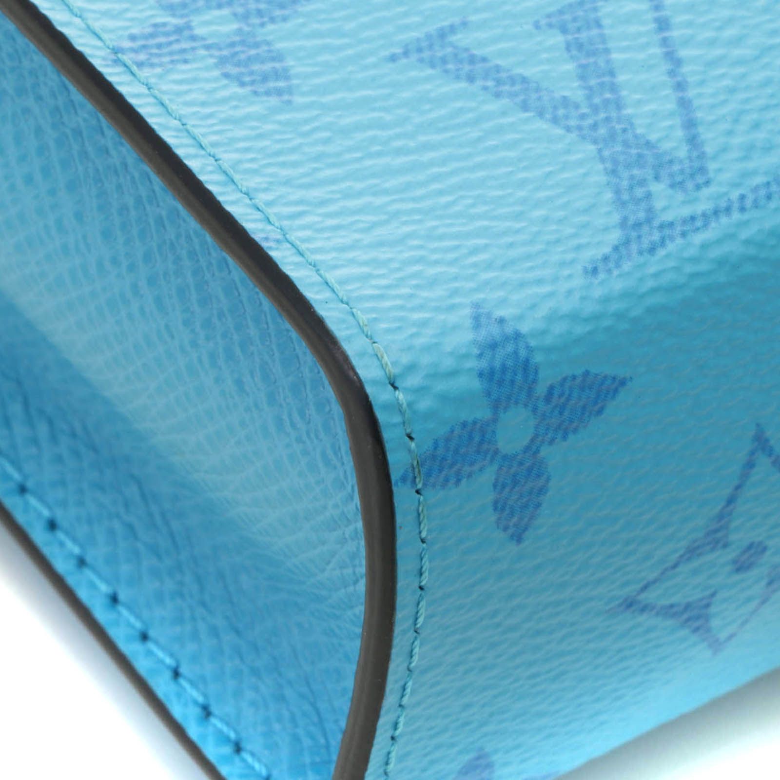 Louis Vuitton Gaston Wearable Wallet Taigarama Tropical Blue Shoulder Bag — view 6