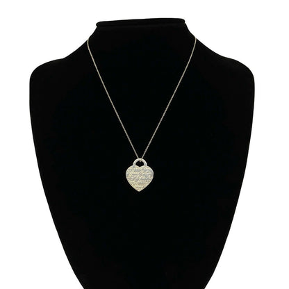 Tiffany & Co Vintage Notes Heart Tag Necklace 925 Sterling Silver — view 2