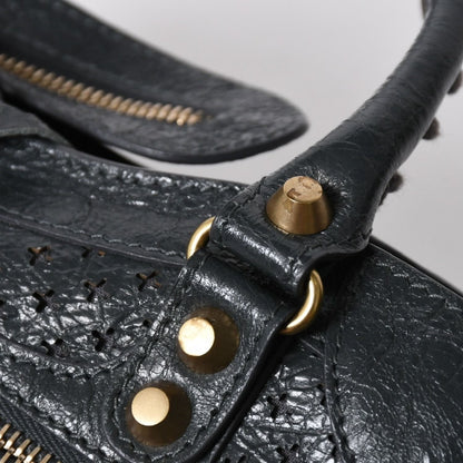 Balenciaga Perforated Classic Mini City 2-Way Shoulder Bag Dark Gray Gold — view 5