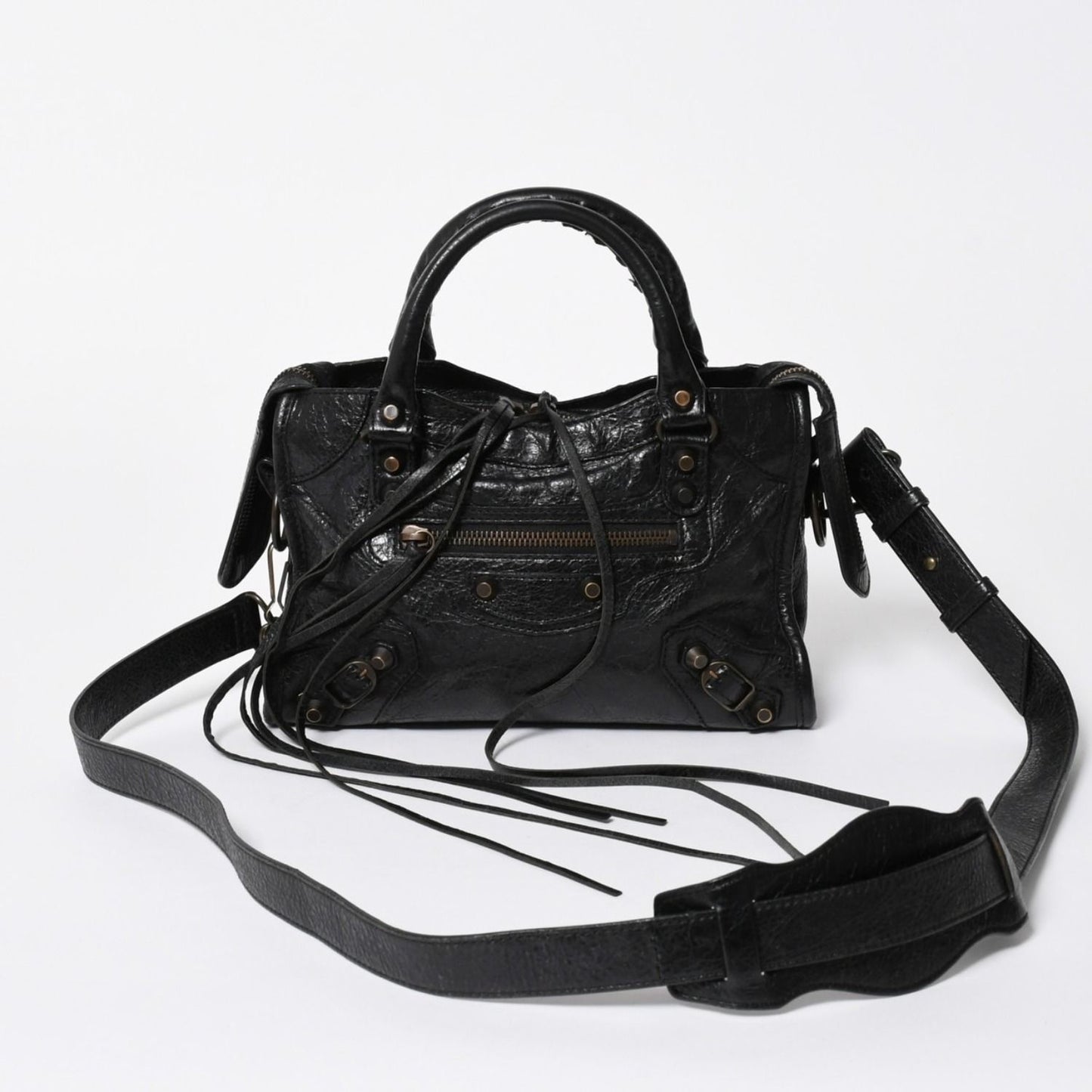 Balenciaga Classic Mini City 2-Way Shoulder Bag Black