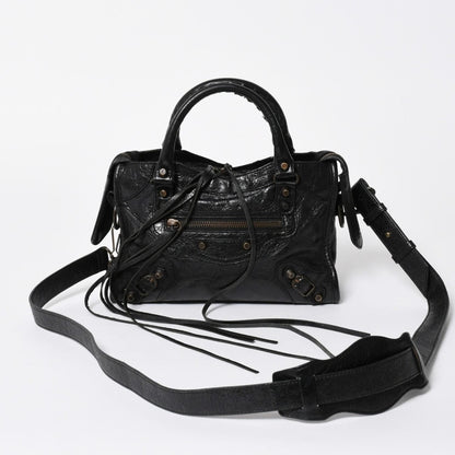 Balenciaga Classic Mini City 2-Way Shoulder Bag Black