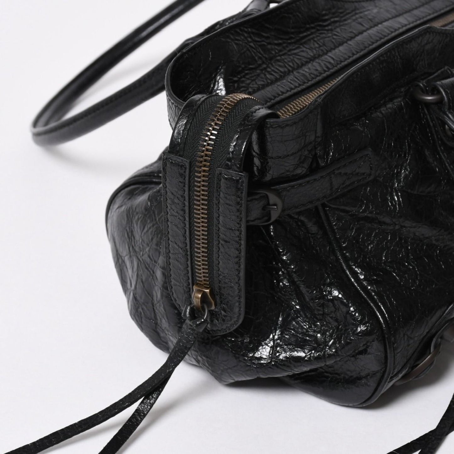 Balenciaga le City East West Tote Shoulder Bag Model Black Blanc — view 8