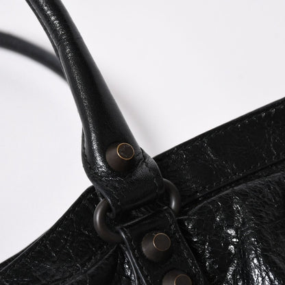 Balenciaga le City East West Tote Shoulder Bag Model Black Blanc — view 7