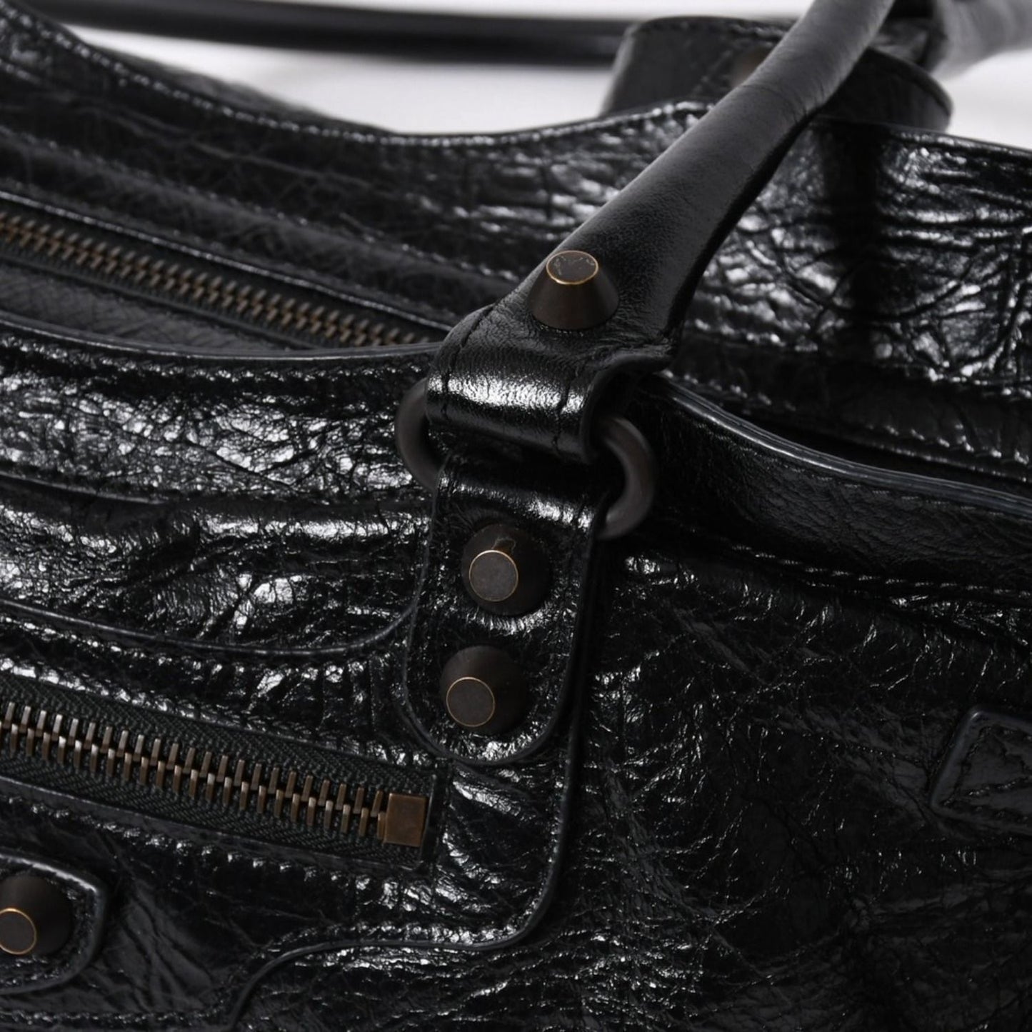 Balenciaga le City East West Tote Shoulder Bag Model Black Blanc — view 6