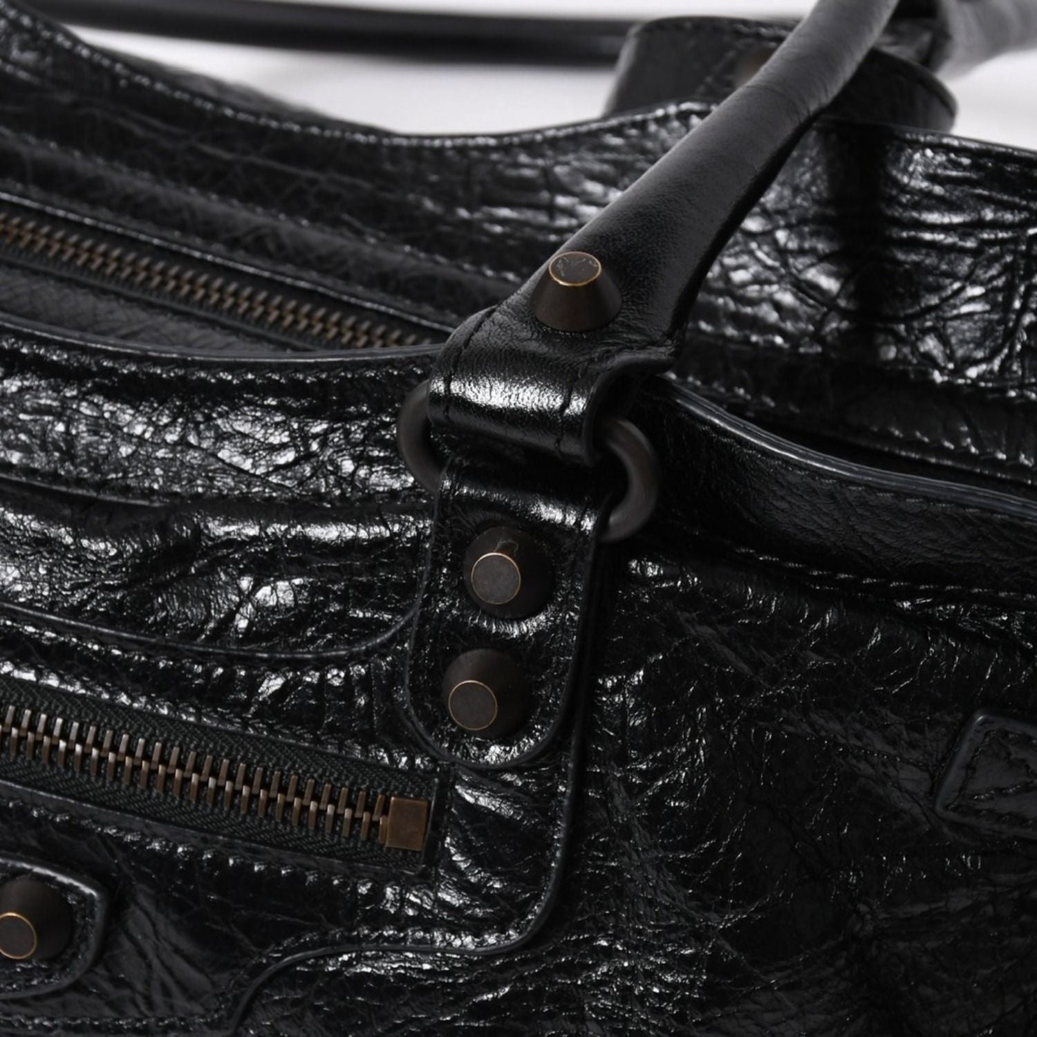 Balenciaga le City East West Tote Shoulder Bag Model Black Blanc — view 6