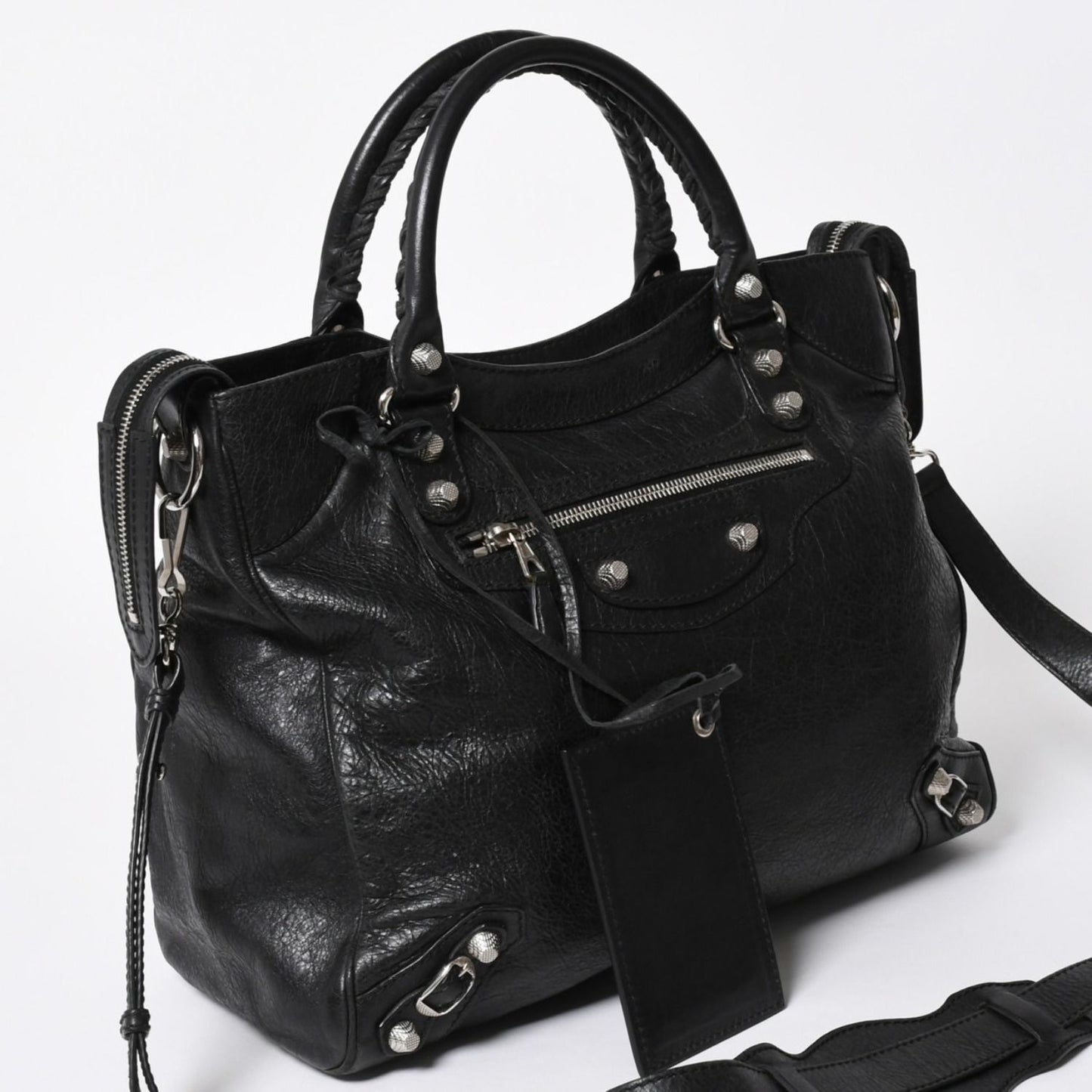 Balenciaga the Giant Velo 2-Way Shoulder Bag Black Silver — view 3