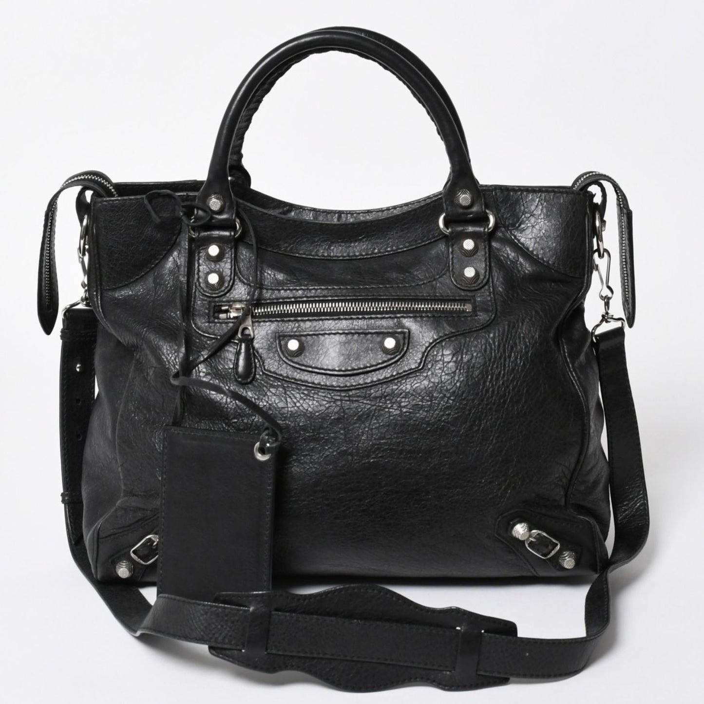 Balenciaga the Giant Velo 2-Way Shoulder Bag Black Silver