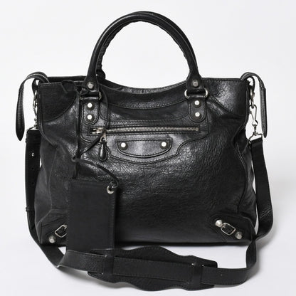 Balenciaga the Giant Velo 2-Way Shoulder Bag Black Silver