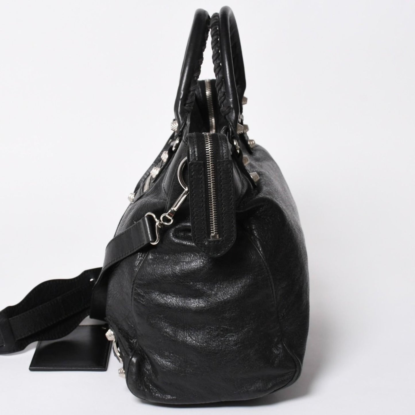 Balenciaga the Giant Velo 2-Way Shoulder Bag Black Silver — view 4