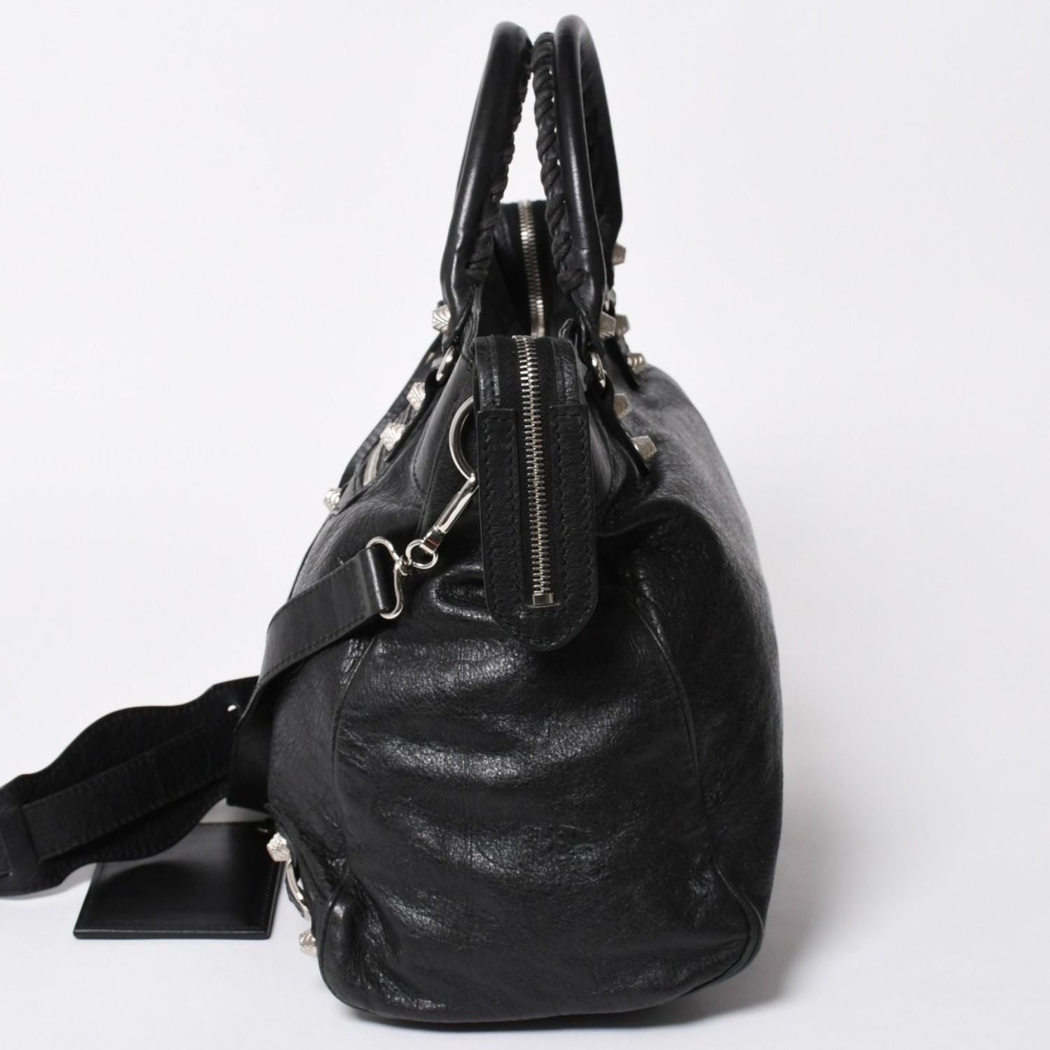 Balenciaga the Giant Velo 2-Way Shoulder Bag Black Silver — view 4