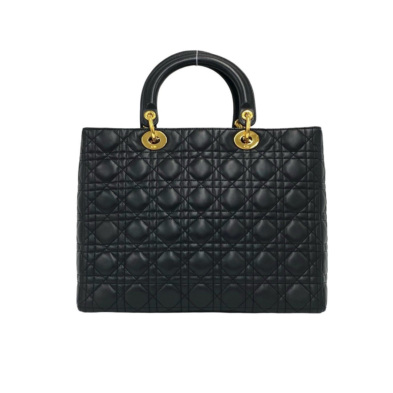 Dior Bag with Key Lady Cannage Stitch Leather Handbag Black — view 3
