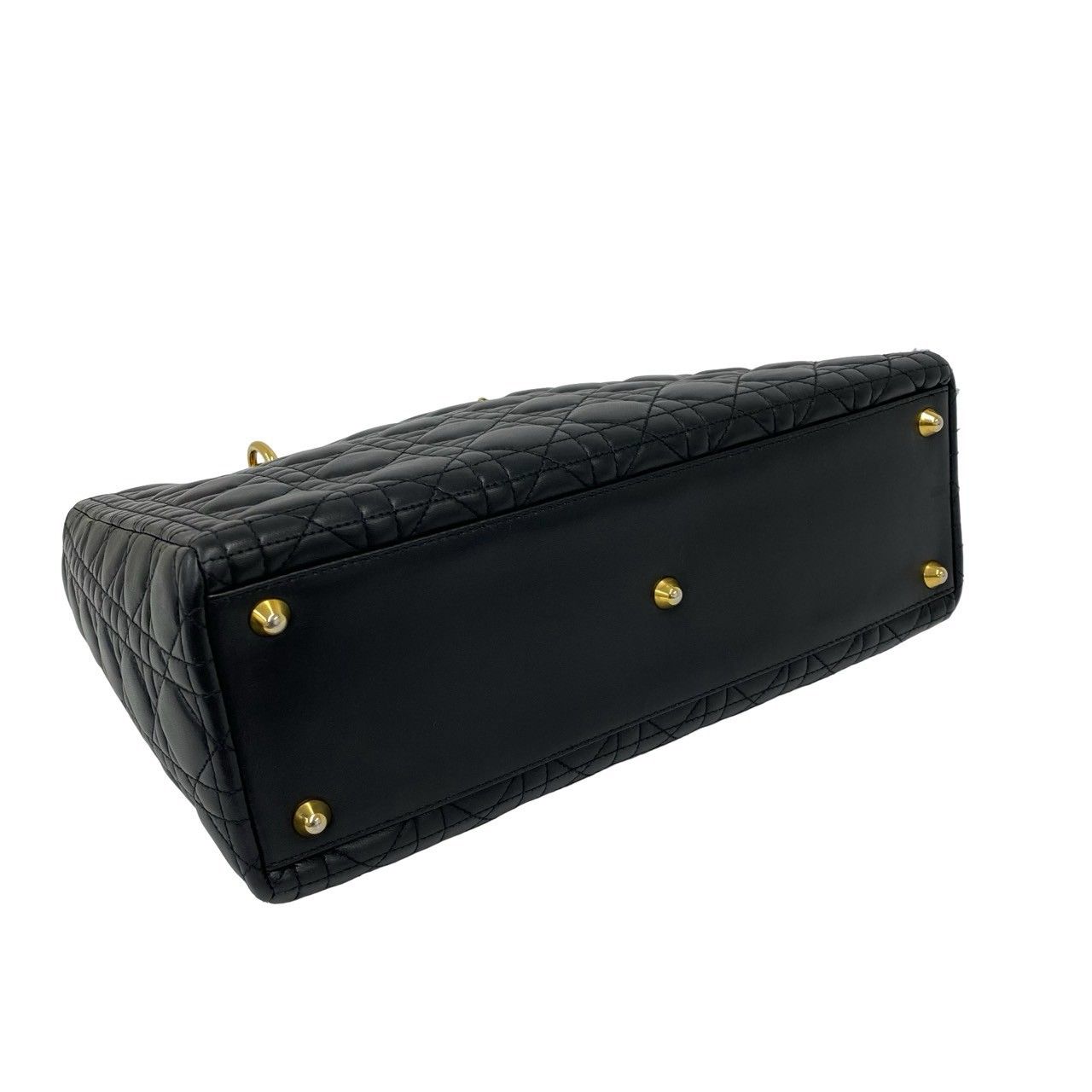 Dior Bag with Key Lady Cannage Stitch Leather Handbag Black — view 7