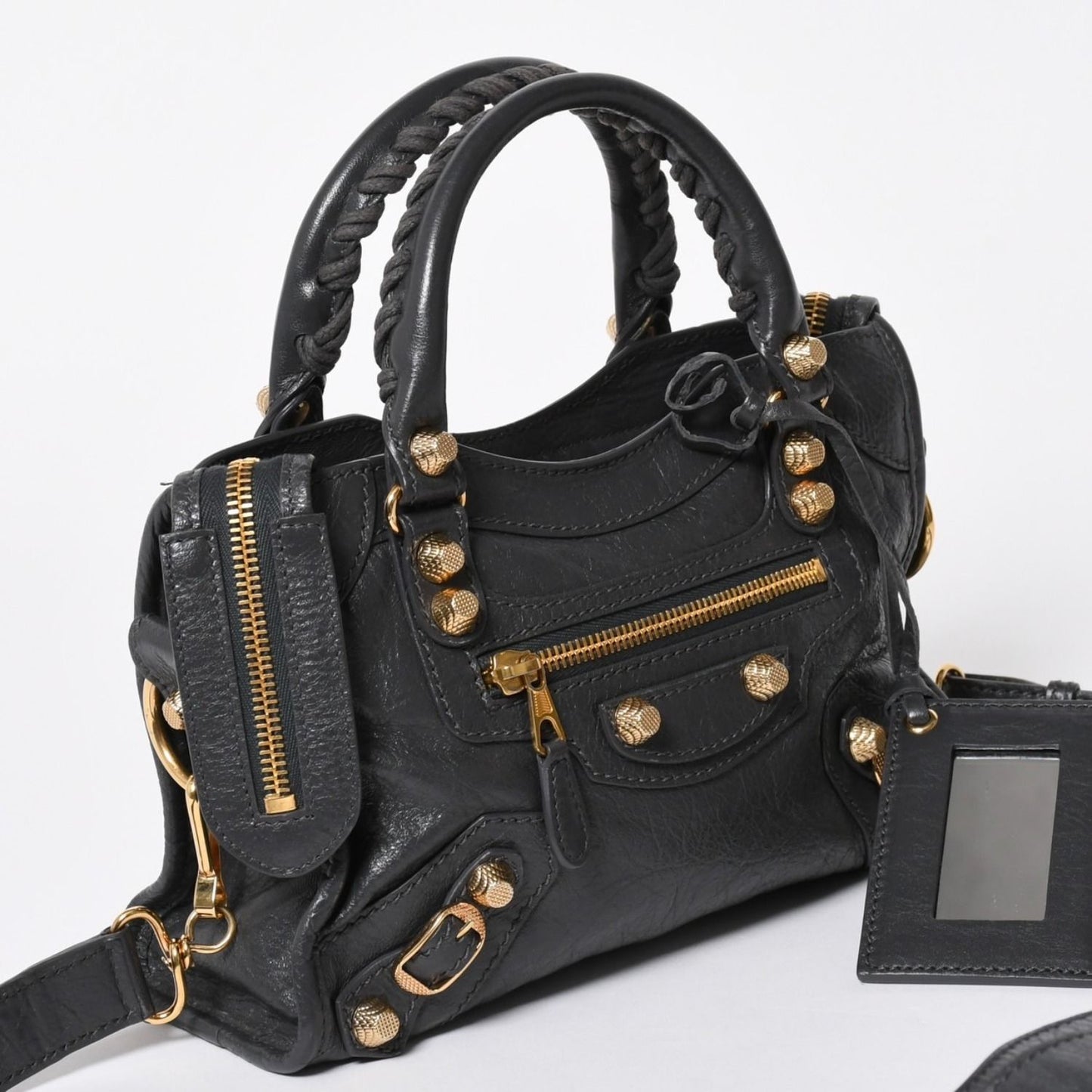 Balenciaga le City Mini 2-Way Shoulder Bag Gray Gold — view 3