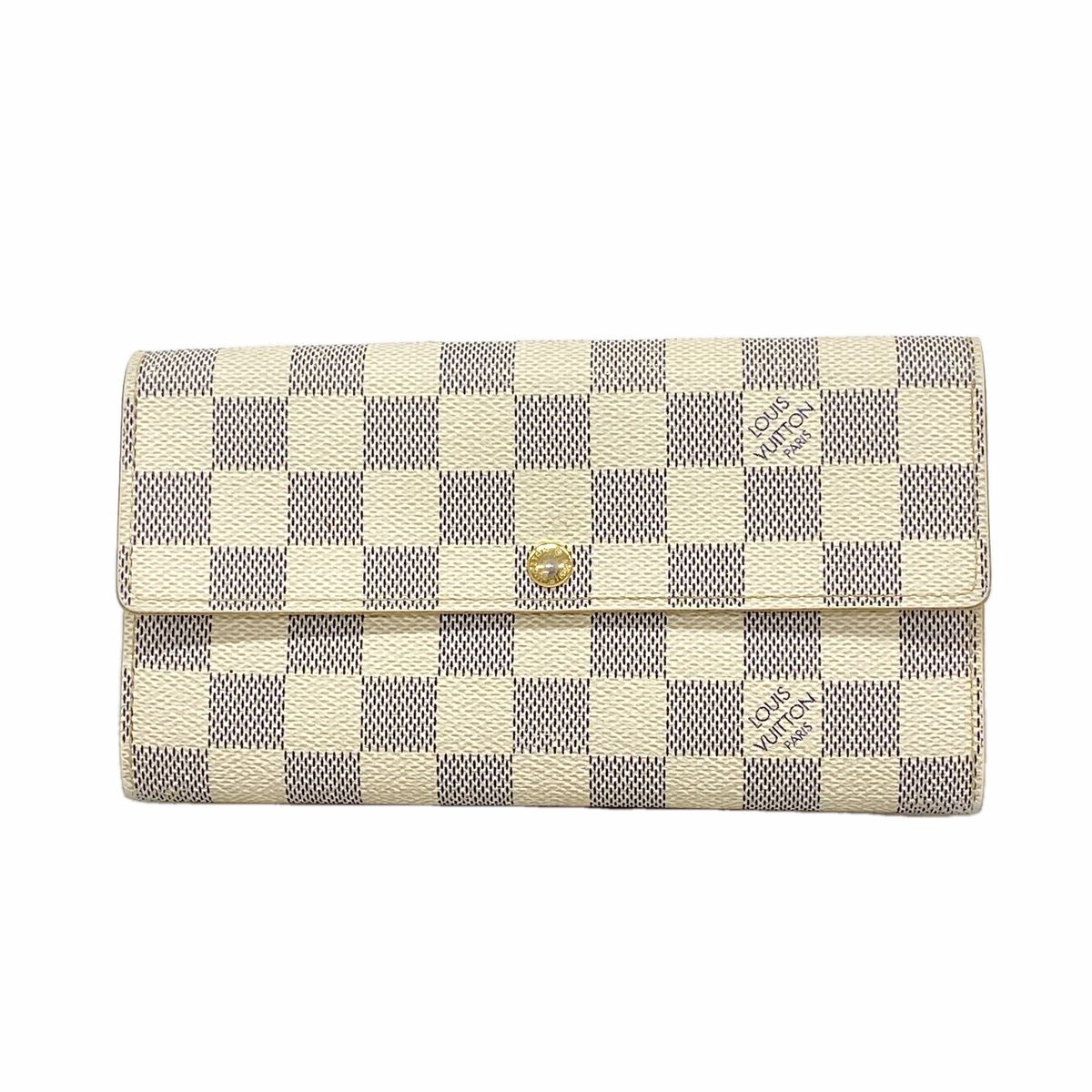 Louis Vuitton Wallet Damier Azur Portefeuille Sarah White