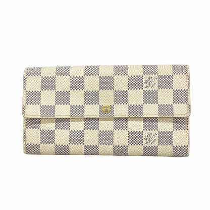 Louis Vuitton Wallet Damier Azur Portefeuille Sarah White