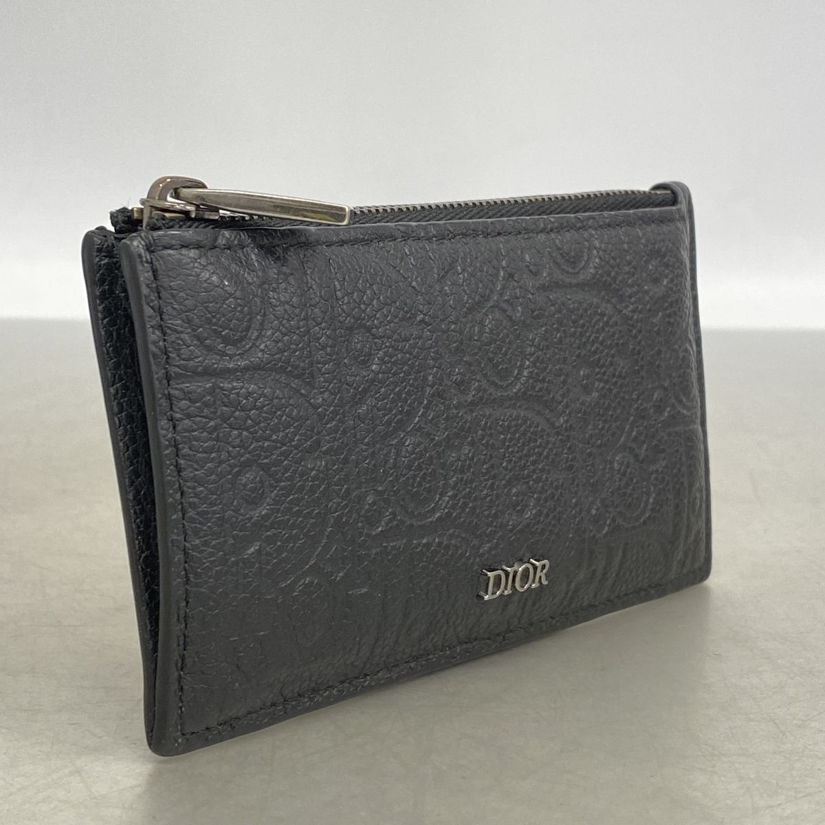 Dior Coin Purse Leather Black Silver — view 2