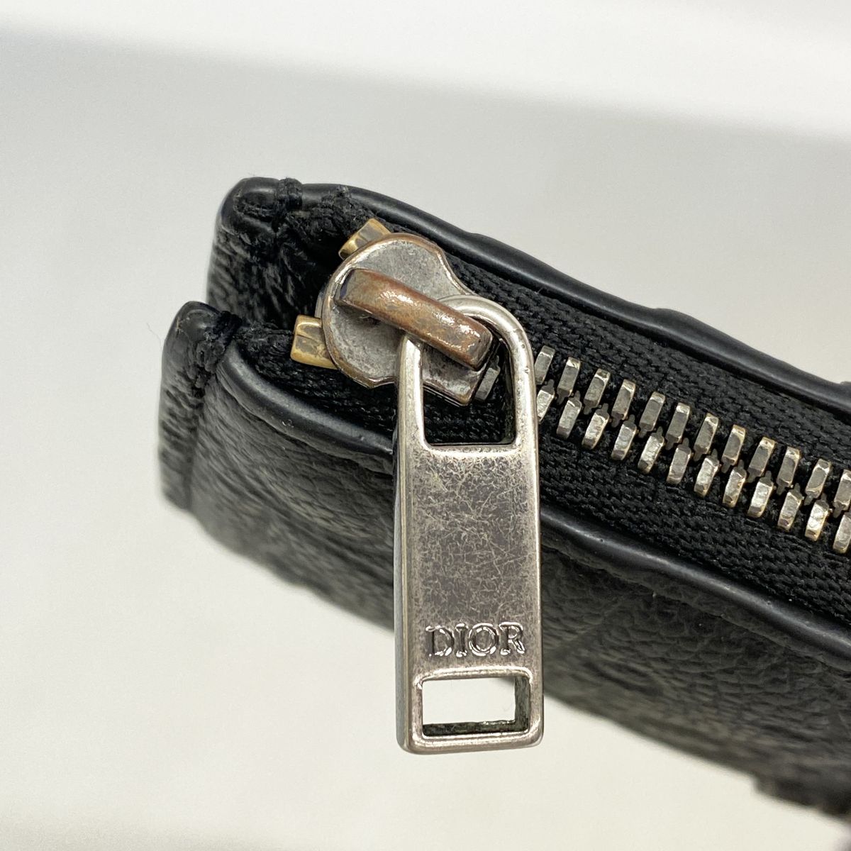 Dior Coin Purse Leather Black Silver — view 5