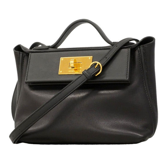 Hermes Handbag Sac Vanquatre 21 Swift Black Gold 2-Way Back