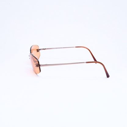 Chanel Rimless Sunglasses Side CC Logo Metal Orange 19 Eyewear — view 6