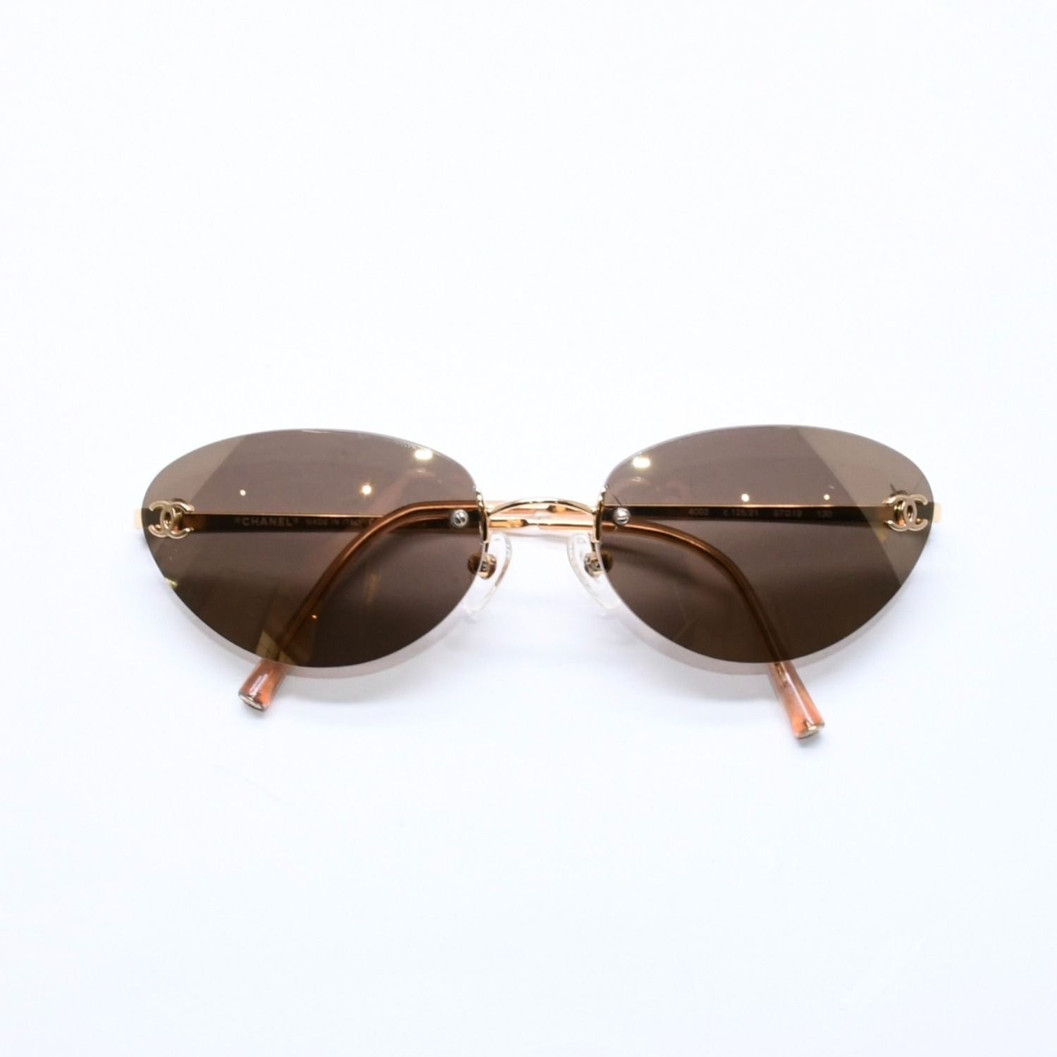 Chanel Rimless Sunglasses Eyewear CC Logo Gold — view 2
