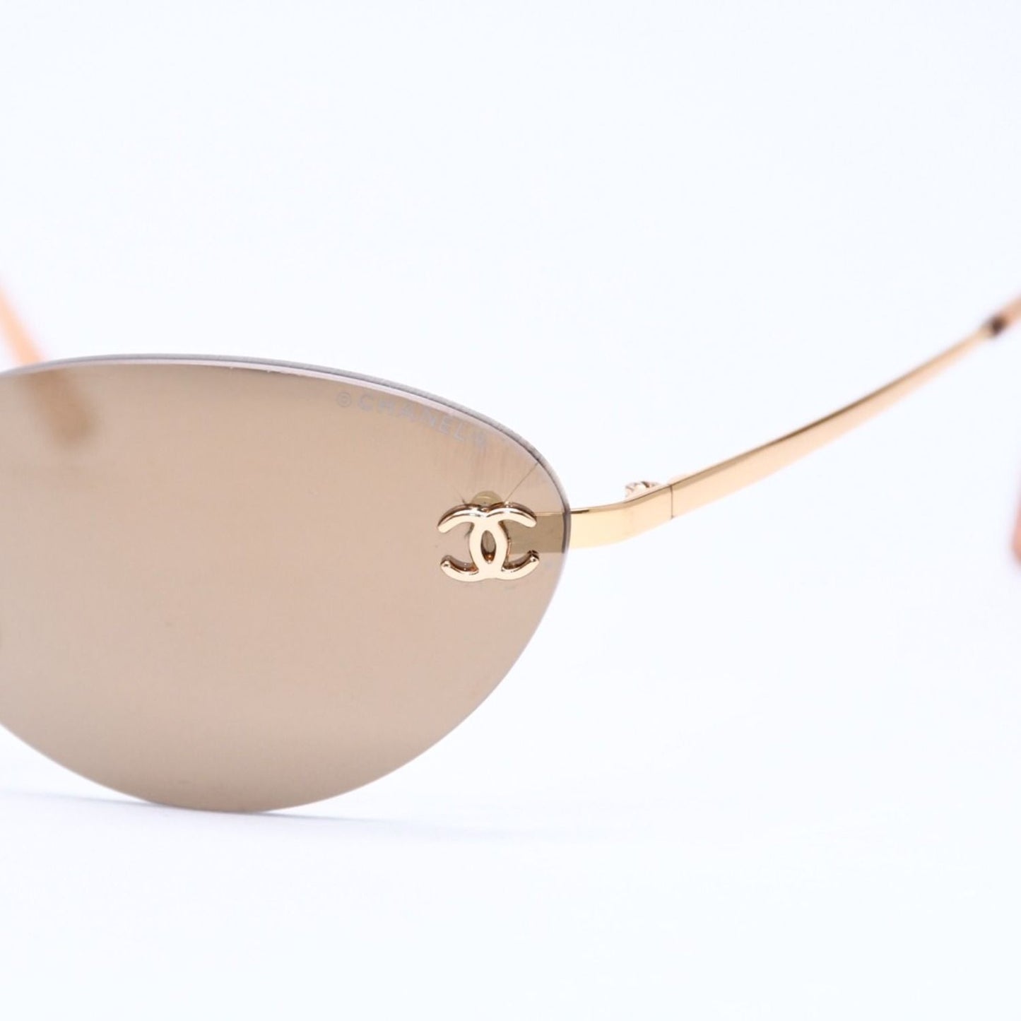 Chanel Rimless Sunglasses Eyewear CC Logo Gold — view 7