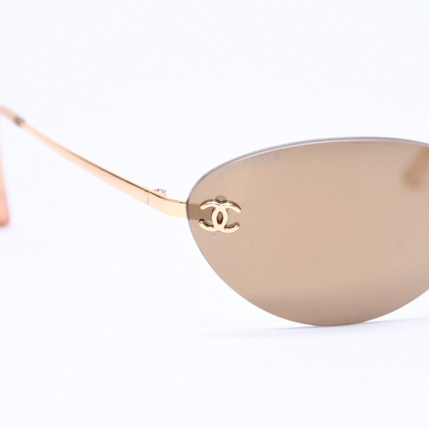 Chanel Rimless Sunglasses Eyewear CC Logo Gold — view 8