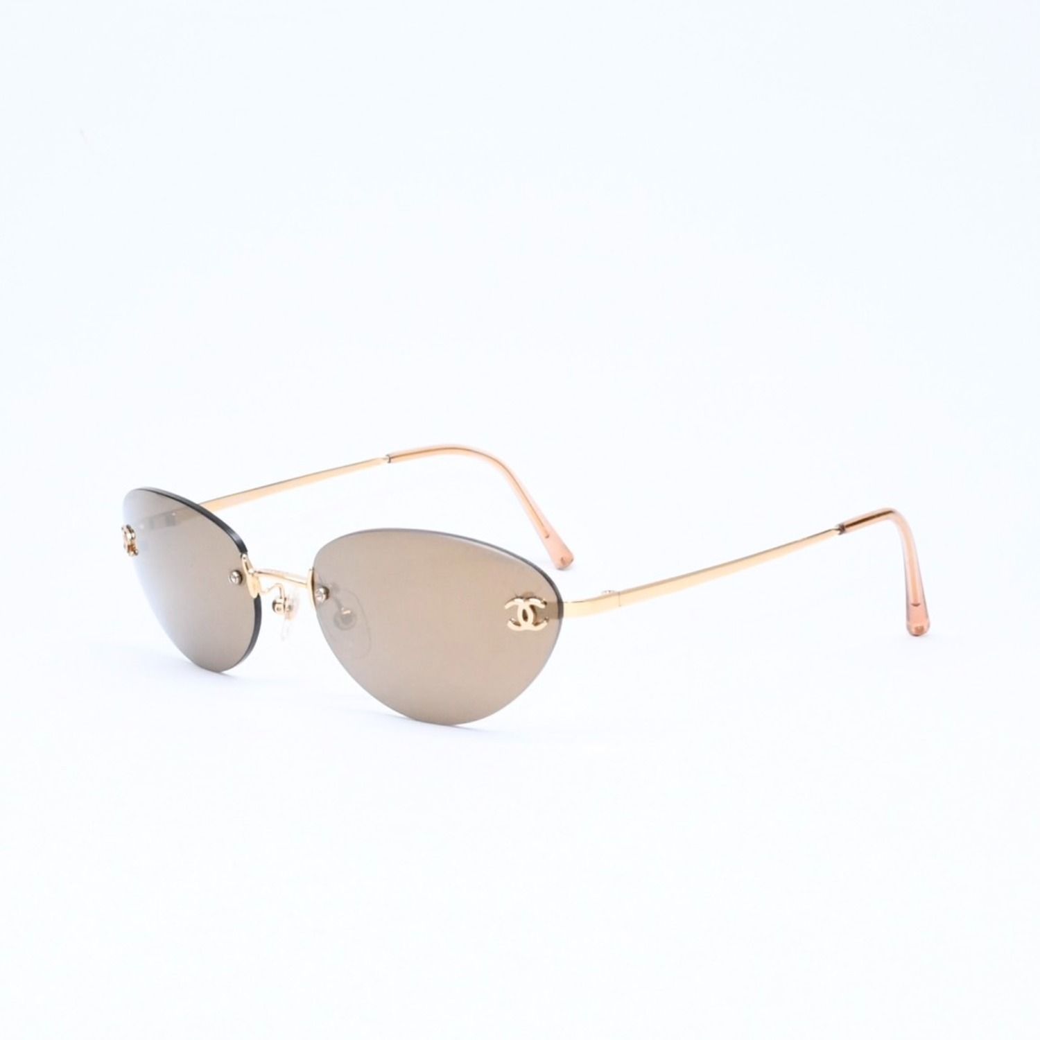 Chanel Rimless Sunglasses Eyewear CC Logo Gold — view 3