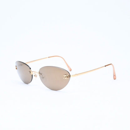 Chanel Rimless Sunglasses Eyewear CC Logo Gold — view 3