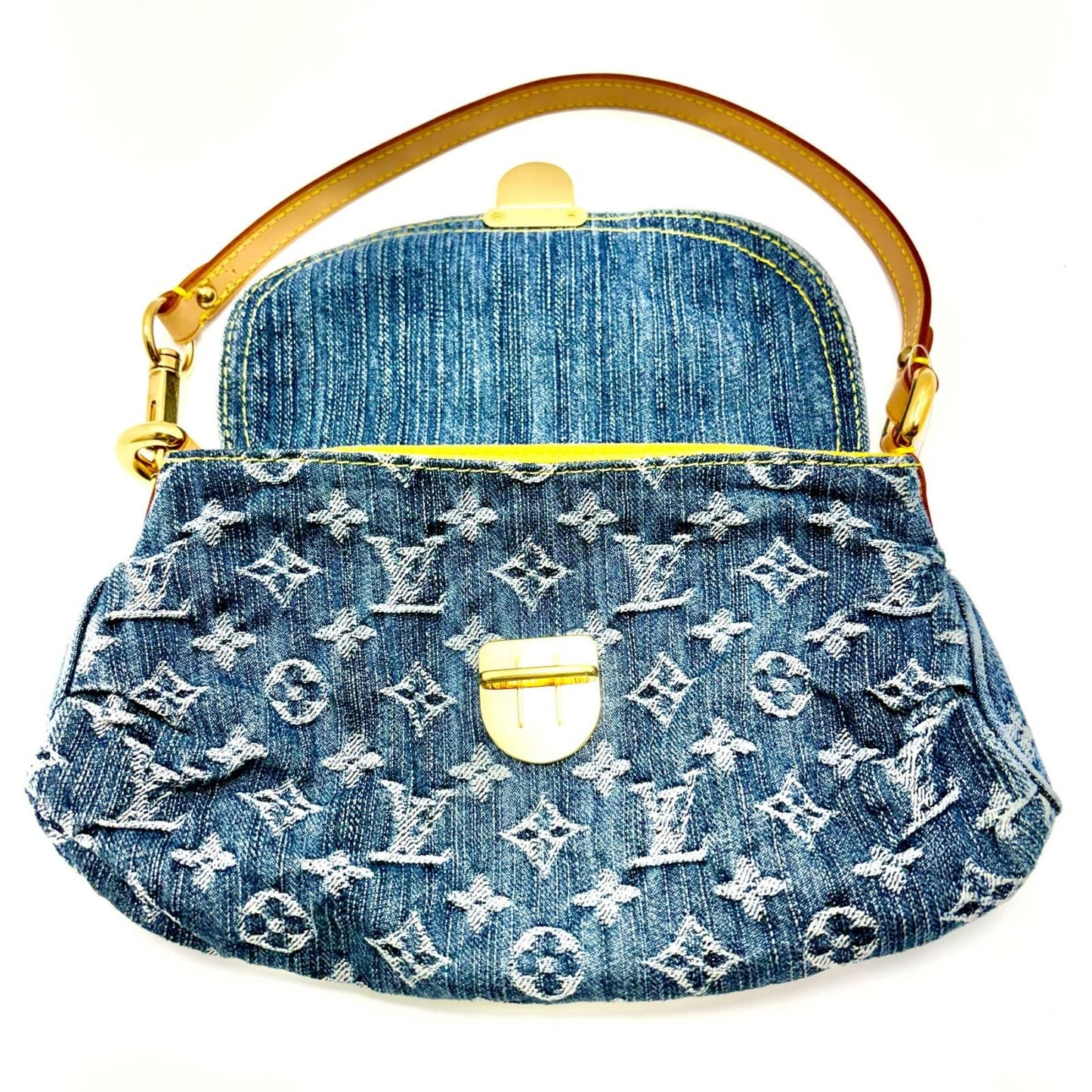 Louis Vuitton Mini Pleaty Monogram Denim Blue Shoulder Bag — view 5