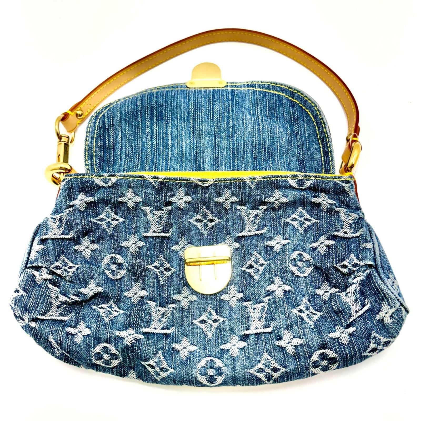Louis Vuitton Mini Pleaty Monogram Denim Blue Shoulder Bag — view 5