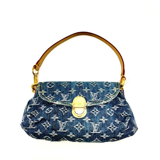 Louis Vuitton Mini Pleaty Monogram Denim Blue Shoulder Bag