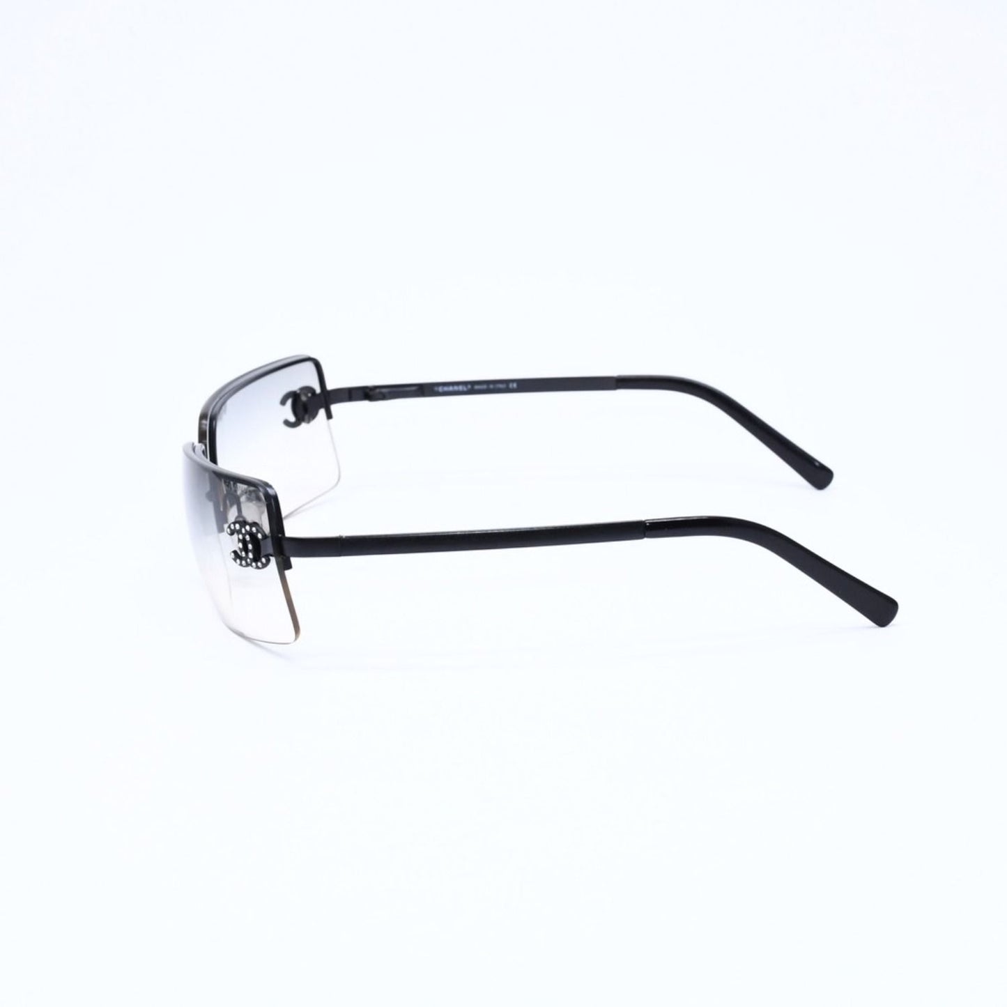 Chanel Half Rim Sunglasses Eyewear CC Logo Rhinestone — view 6
