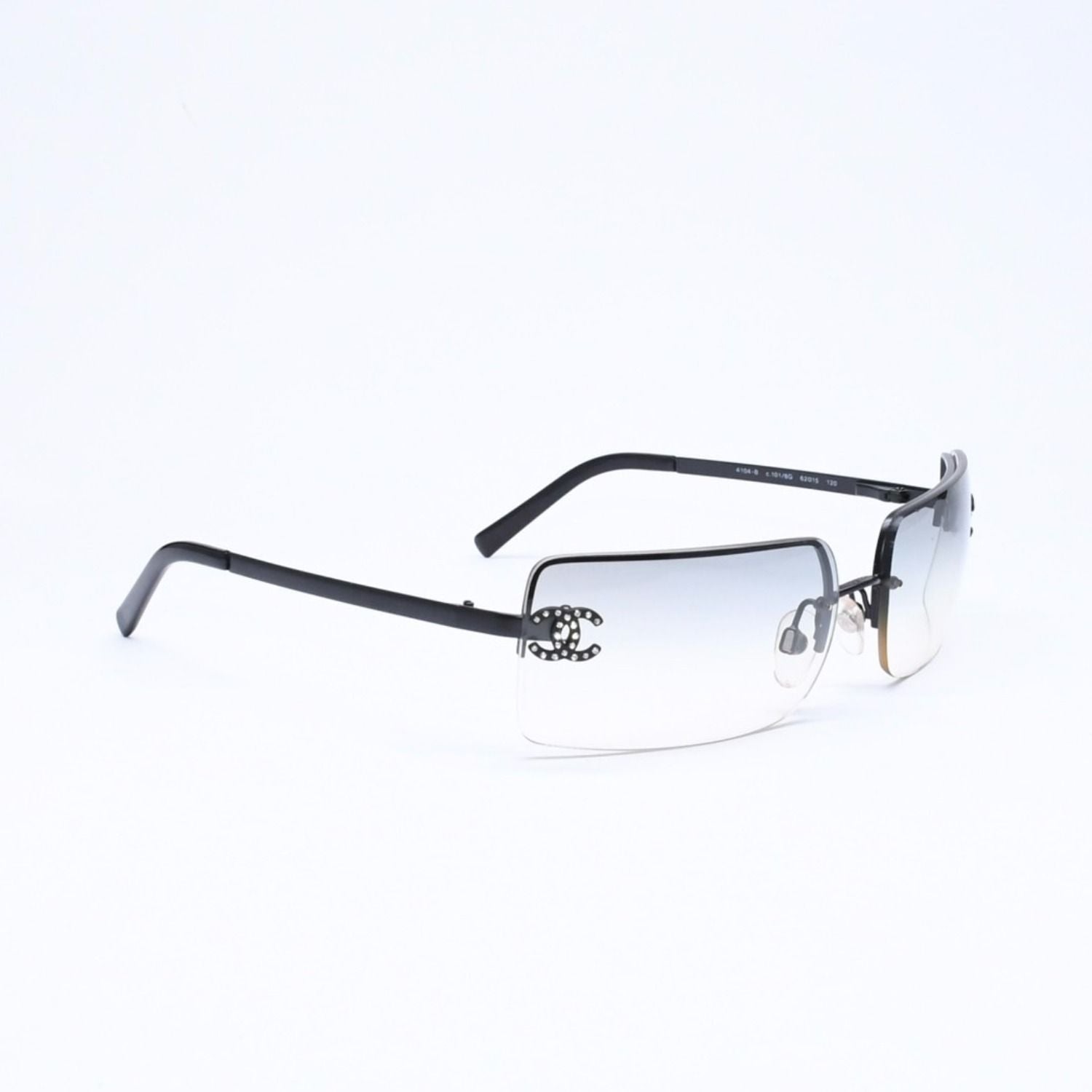Chanel Half Rim Sunglasses Eyewear CC Logo Rhinestone — view 4