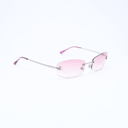 Chanel Rimless Sunglasses Eyewear CC Logo Pink Gradation — view 4