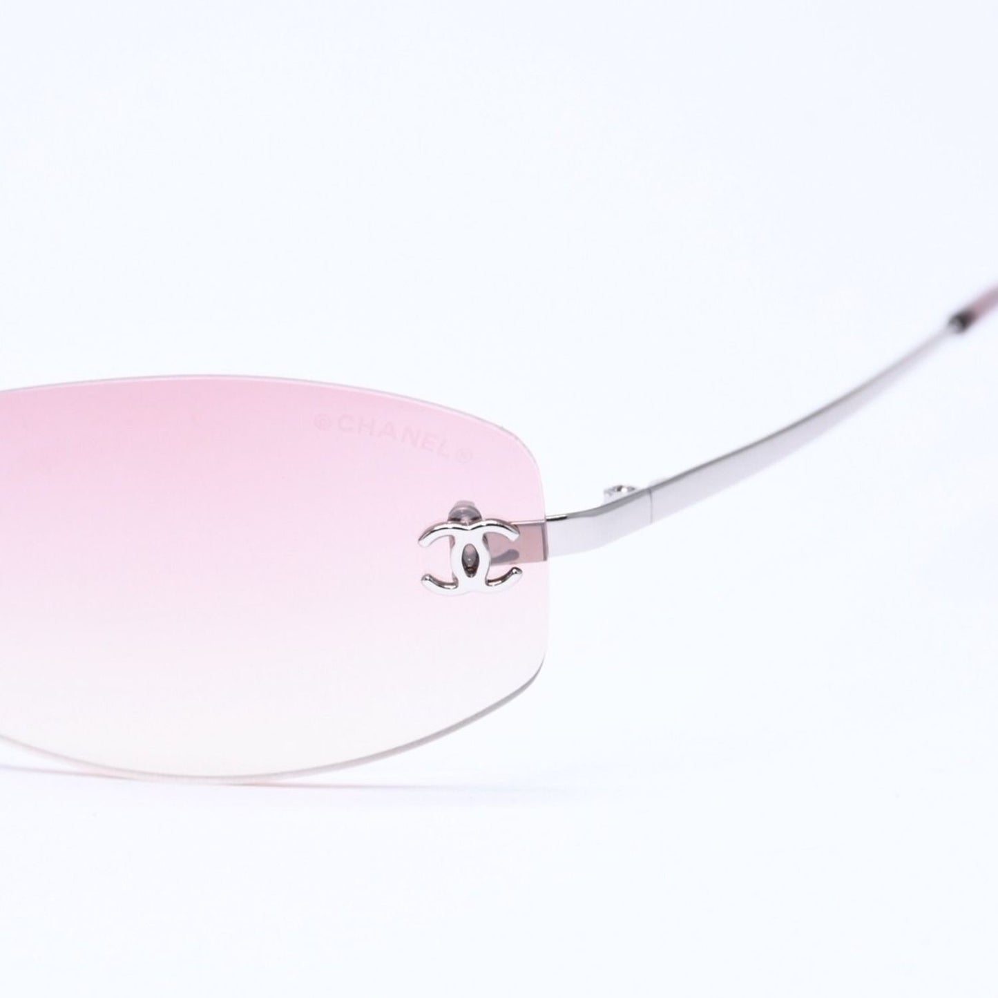 Chanel Rimless Sunglasses Eyewear CC Logo Pink Gradation — view 7