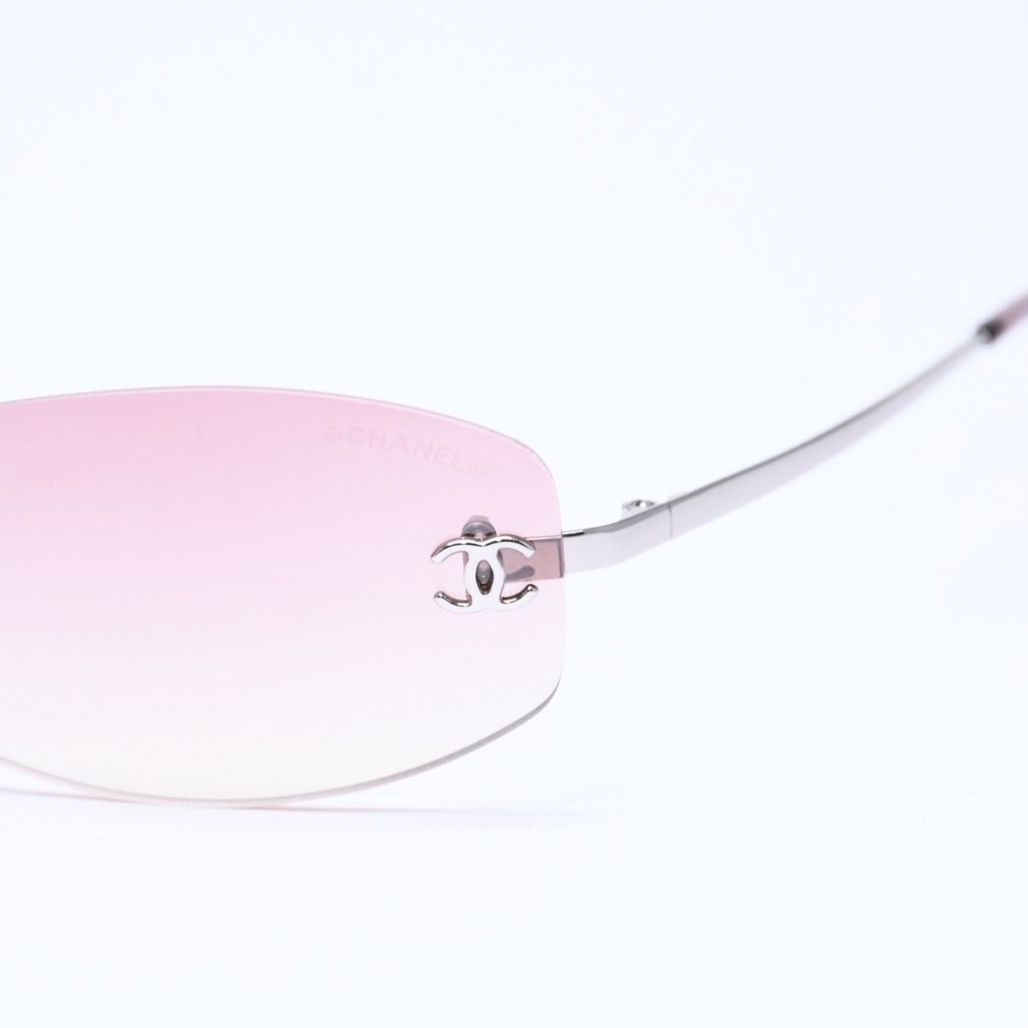 Chanel Rimless Sunglasses Eyewear CC Logo Pink Gradation — view 7
