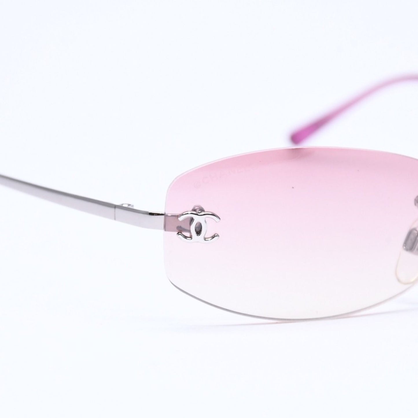 Chanel Rimless Sunglasses Eyewear CC Logo Pink Gradation — view 8