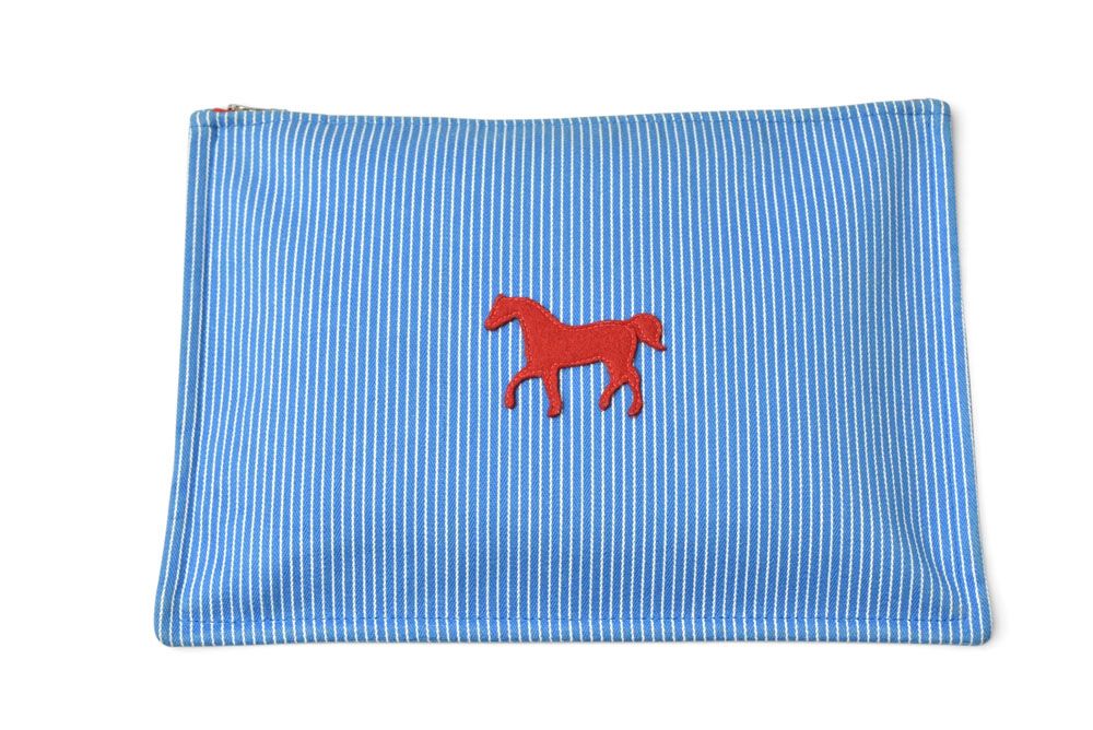 Hermes Pouch Trousse Flat GM Baby Series Rocking Horse