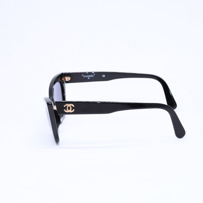Chanel Cat's Eye Sunglasses Eyewear CC Logo Black Gold — view 6
