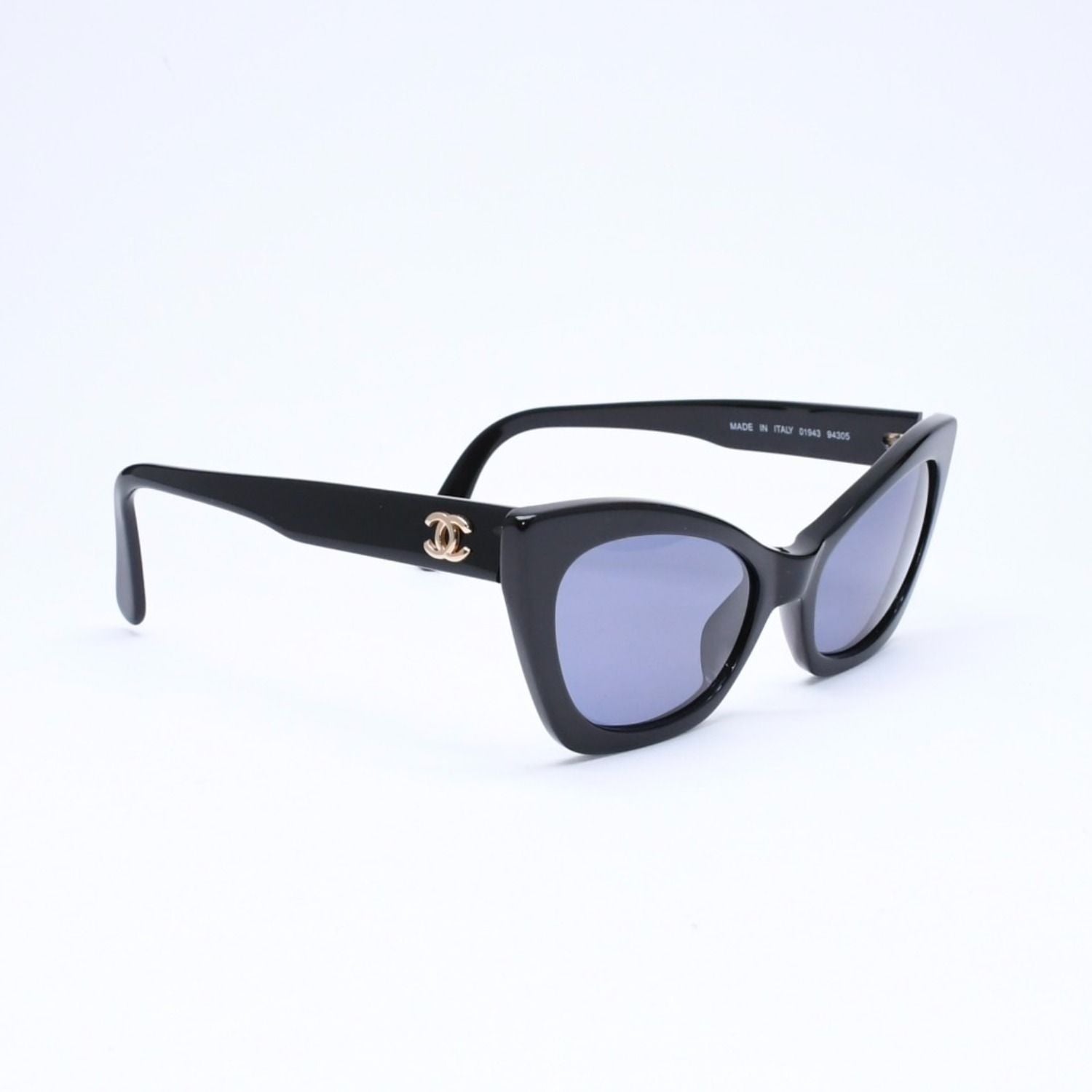 Chanel Cat's Eye Sunglasses Eyewear CC Logo Black Gold — view 4