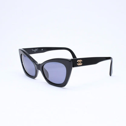 Chanel Cat's Eye Sunglasses Eyewear CC Logo Black Gold — view 3