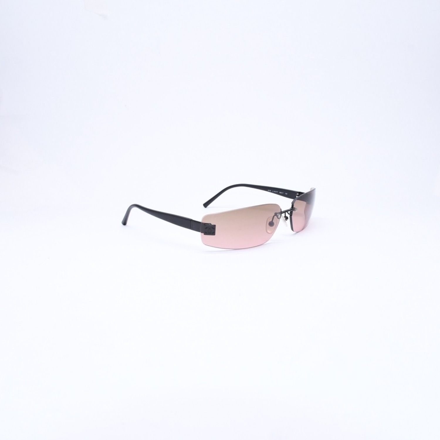 Chanel Rimless Sunglasses Eyewear CC Logo Matte Black Brown — view 4