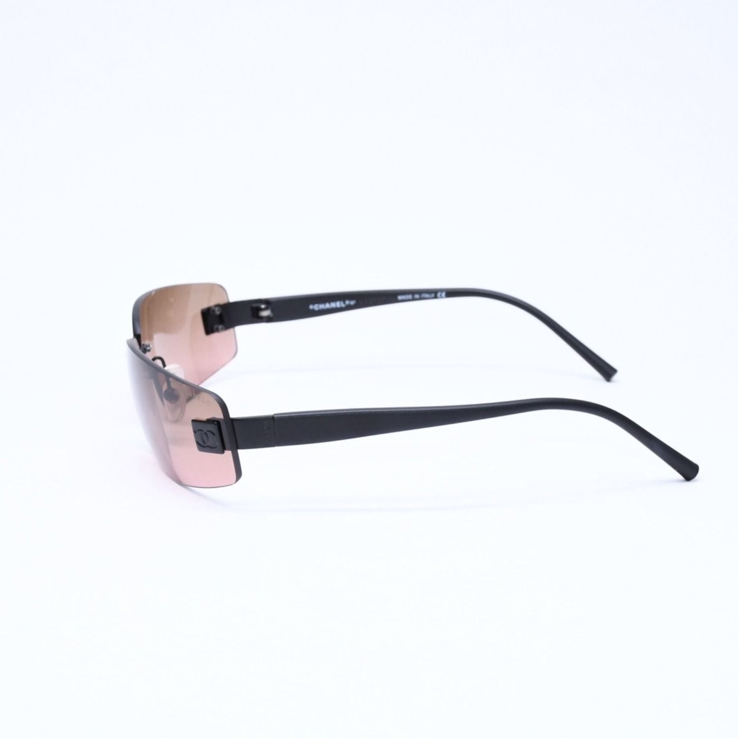 Chanel Rimless Sunglasses Eyewear CC Logo Matte Black Brown — view 6