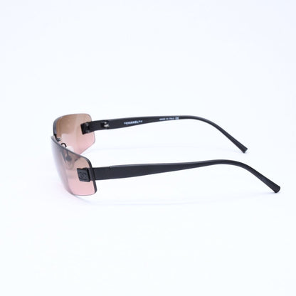 Chanel Rimless Sunglasses Eyewear CC Logo Matte Black Brown — view 6